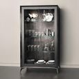 Krystal Italian Display Cabinet - 2 Door - Medblue Birch Gloss - Glass and Wooden