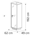 Volare Italian Display Cabinet - 1 Left Glass Door - with LED Light - Venetian Grey