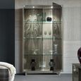 Volare Italian Display Cabinet - 2 Glass Door - with LED Light - Venetian Grey