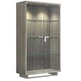 Volare Italian Display Cabinet - 2 Glass Door - with LED Light - Venetian Grey