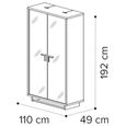 Volare Italian Display Cabinet - 2 Glass Door - with LED Light - Venetian Grey