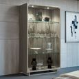 Volare Italian Display Cabinet - 2 Glass Door - with LED Light - Venetian Grey