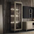 Prestige Italian Display Cabinet - 1 Left Glass Door - Urban Velvet and Rich Tobacco
