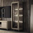 Prestige Italian Display Cabinet - 1 Right Glass Door - Urban Velvet and Rich Tobacco