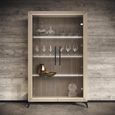 Prestige Italian Display Cabinet - 2 Glass Door - Urban Velvet and Rich Tobacco