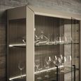 Prestige Italian Display Cabinet - 2 Glass Door - Urban Velvet and Rich Tobacco