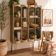 Gold Metal and Glass 2 Door Display Cabinet thumbnail