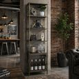 Grey Distressed Metal 1 Door Narrow Open Display Unit thumbnail