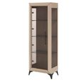 Prestige Italian Display Cabinet - 1 Left Glass Door - Urban Velvet and Rich Tobacco