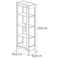 Prestige Italian Display Cabinet - 1 Left Glass Door - Urban Velvet and Rich Tobacco