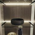 Prestige Italian Display Cabinet - 1 Right Glass Door - Urban Velvet and Rich Tobacco