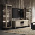 Prestige Italian Display Cabinet - 1 Right Glass Door - Urban Velvet and Rich Tobacco