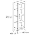Prestige Italian Display Cabinet - 1 Right Glass Door - Urban Velvet and Rich Tobacco