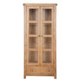 Melbourne Country Oak Display Cabinet - 2 Door - 1 Drawer - Rustic