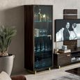 Volare Italian Vitrine - 1 Left Glass Door - with LED Light - Walnut