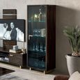 Volare Italian Vitrine - 1 Right Glass Door - with LED Light - Walnut
