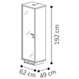 Volare Italian Vitrine - 1 Left Glass Door - with LED Light - Walnut