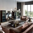 Volare Italian Vitrine - 1 Right Glass Door - with LED Light - Walnut