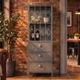 Grey Metal 1 Door 3 Drawer Industrial Display Cabinet thumbnail