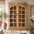Pistoia Natural Rustic Teak Wood 2 Door Display Cabinet