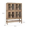 Virelle Natural Mindi Wood Multi Door Display Cabinet thumbnail 5