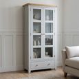 Melbourne French Grey Painted 2 Door 1 Drawer Display Cabinet thumbnail