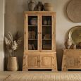 Sumbawa Natural Teak Wood 2 Door Display Cabinet