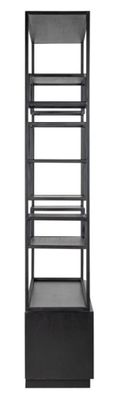 Bonvoy Black Oak Shelving Unit with Storage
