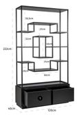 Bonvoy Black Oak Shelving Unit with Storage