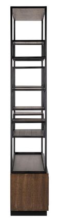 Bonvoy Brown Oak Shelving Unit with Storage