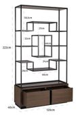 Bonvoy Brown Oak Shelving Unit with Storage