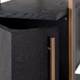 Cambon Dark Oak and Brass Storage Shelving Unit