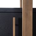 Cambon Dark Oak and Brass Storage Shelving Unit