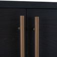 Cambon Dark Oak and Brass Storage Shelving Unit