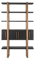Cambon Dark Oak and Brass Storage Shelving Unit