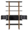 Cambon Dark Oak and Brass Storage Shelving Unit