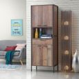 Industrial Storage Cabinet - Tall - Rustic Oak Effect