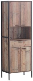Industrial Storage Cabinet - Tall - Rustic Oak Effect