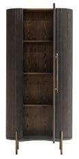 Luxor Brushed Brass Ribbed 1 Door Large Curved Cabinet