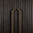 Luxor Brushed Brass Ribbed 1 Door Large Curved Cabinet