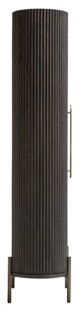Luxor Brushed Brass Ribbed 1 Door Large Curved Cabinet