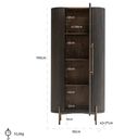 Luxor Brushed Brass Ribbed 1 Door Large Curved Cabinet
