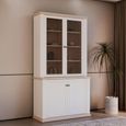 Pontypool Display Cabinet - 2 Door - White and Riva Oak