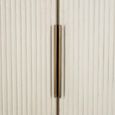 Tivoli White Ribbed 2 Door Arched Cabinet with Gold Trim