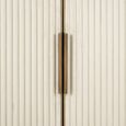 Tivoli White Ribbed Storage Shelving Unit with Gold Trim
