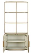 Tivoli White Ribbed Storage Shelving Unit with Gold Trim