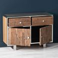Clearance - Railway Sleeper Small Sideboard - 105cm - 2 Door - Glass Top - Reclaimed Wood