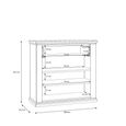 Pontypool Sideboard - 2 Door - 1 Drawer - Small - White and Riva Oak