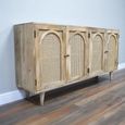Acacia Wood and Rattan 180cm 4 Door Extra Large Sideboard thumbnail 5