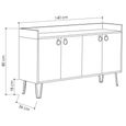 Clearance - Dexter Anthracite and Mocha 4 Door Large Sideboard thumbnail 3